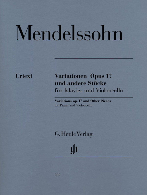 Mendelssohn - Variations, Op. 17 and Other Pieces - Cello and Piano Hot on Sale