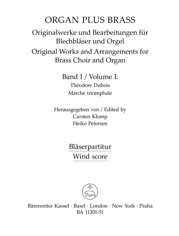 Klomp, ed. - Organ Plus Brass Vol. 1: Dubois: March Triomphale - Organ and Instrument Online