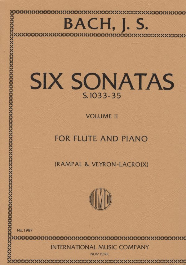 Bach, eds. Rampal and Veyron-LaCroix - 6 Sonatas, Vol. 2: S.1033-35 - Flute and Piano Online Hot Sale