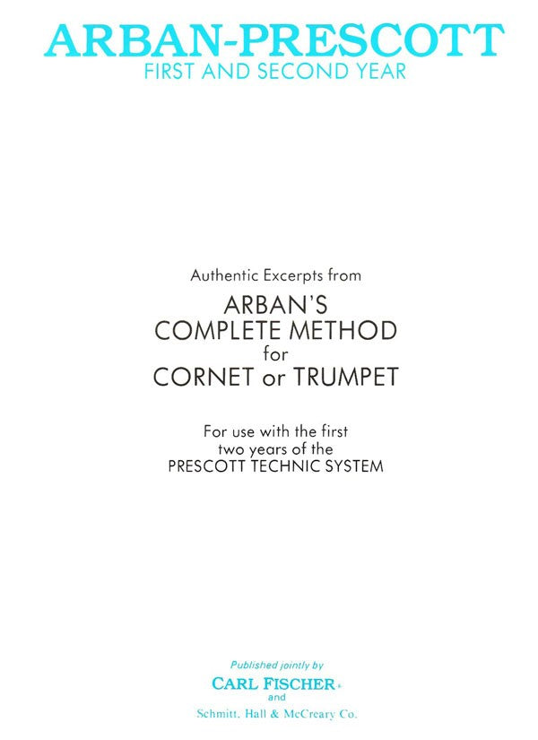 Arban and Prescott - Complete First and Second Year - Trumpet Method Online Hot Sale