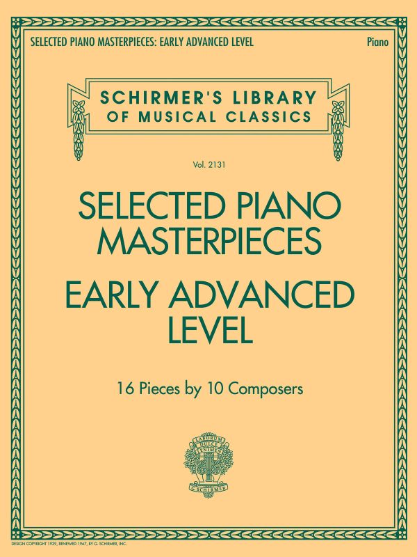 Various - Selected Piano Masterpieces, Early Advanced Level - Piano Solo Online Sale