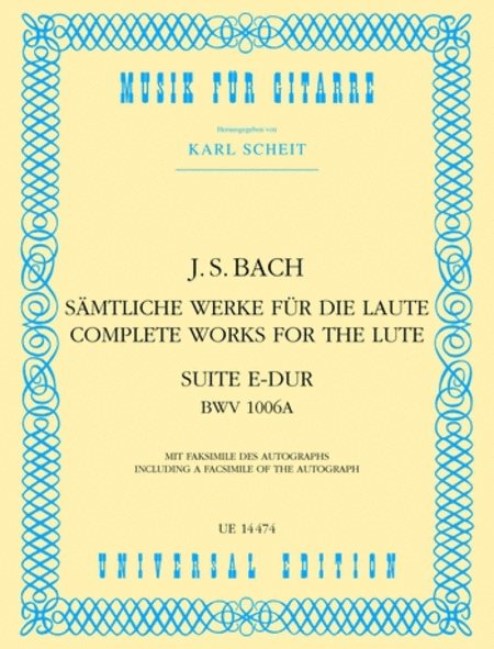 Bach, ed. Scheit - Suite in E Major, BWV. 1006A - Guitar Solo Hot on Sale