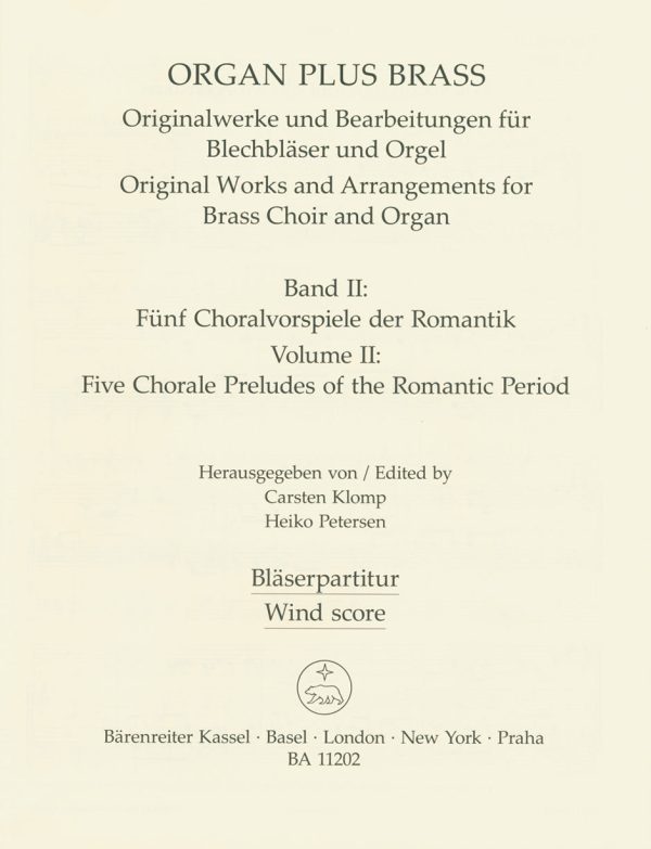 Klomp and Petersen, eds. - Organ Plus Brass Vol. 2 - Organ and Instrument Online now