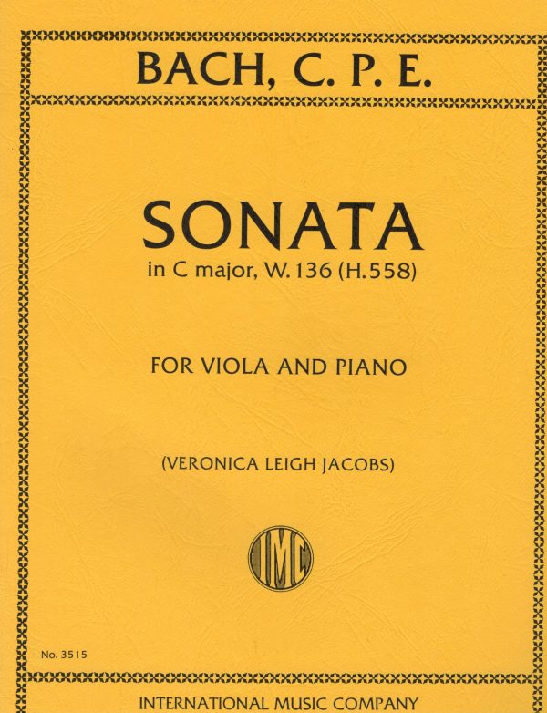 Bach, C.P.E., ed. Jacobs - Sonata in C Major, W.136 (H.558) - Viola and Piano Supply