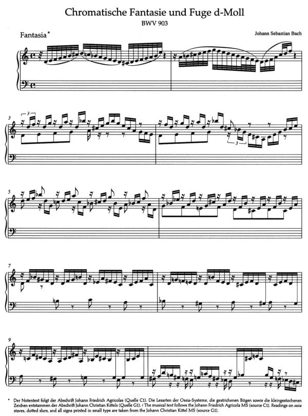 Bach – Chromatic Fantasy and Fugue in D Minor, BWV 903 – Piano Sale