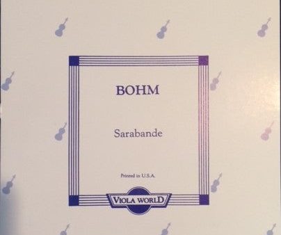 Bohm - Sarabande - Viola and Piano Hot on Sale