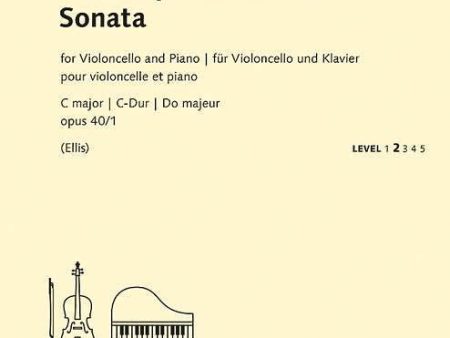 Breval, ed. Ellis - Sonata in C Major, Op. 40 1 - Easy Cello and Piano For Sale