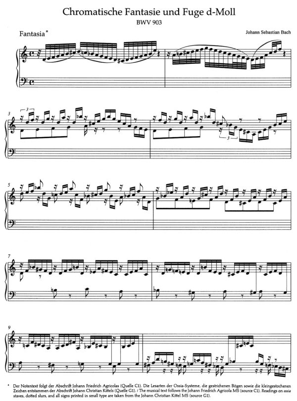 Bach – Chromatic Fantasy and Fugue in D Minor, BWV 903 – Piano Sale