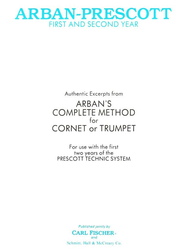 Arban and Prescott - Complete First and Second Year - Trumpet Method Online Hot Sale