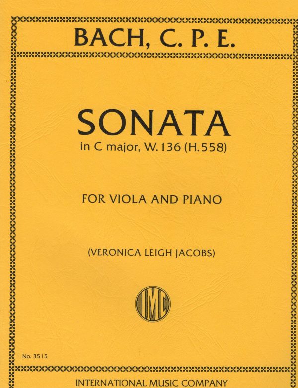 Bach, C.P.E., ed. Jacobs - Sonata in C Major, W.136 (H.558) - Viola and Piano Supply