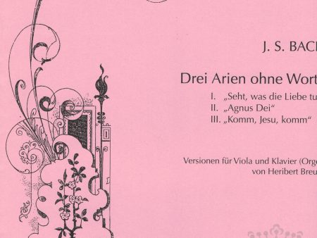 Bach - Drei Arien ohne Worte - Viola and Piano (Organ) Online Sale