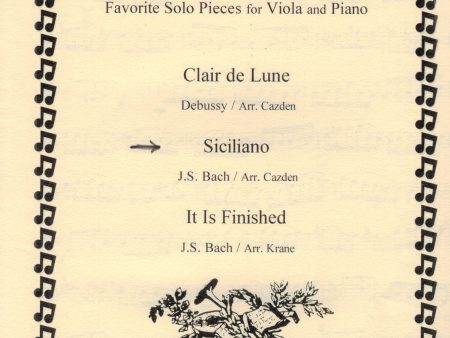 Bach, arr. Cazden - Siciliano, BWV.1063 - Viola and Piano Cheap