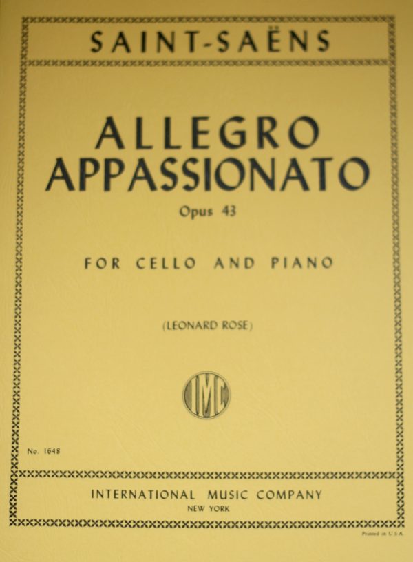 Saint-Saens - Allegro Appassionato, Op. 43 - Cello and Piano For Discount