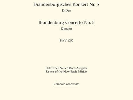 Bach – Brandenburg Concerto No. 5 in D Major, BWV 1050 – Harpsichord Part Sale