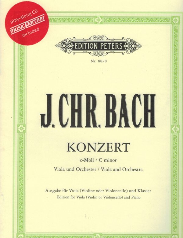 Bach, J.C. - Konzert (w CD) - Viola (Violin Cello) and Piano Sale