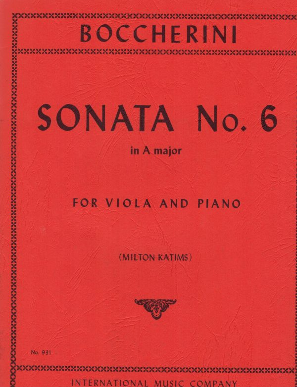 Boccherini, ed. Katims - Sonata No. 6 in A Major - Viola and Piano Cheap