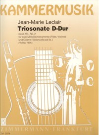 Leclair, arr. Hoh - Triosonate in D Major, Op. 13 2 - Guitar, Flute, and Violin (Cello) Online Sale