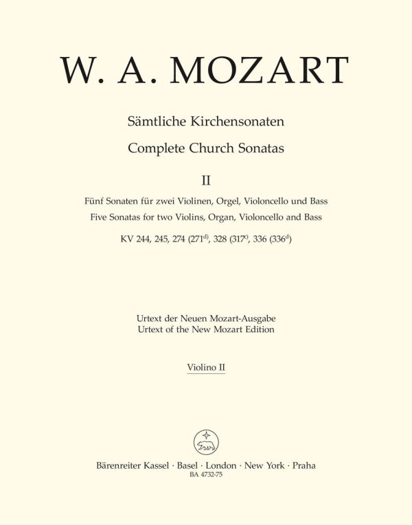 Mozart - Complete Church Sonatas, Vol. 2 - Organ and Instrument Online Sale